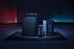 Trane AC and other HVAC equipment in test environment.